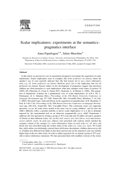 Scalar implicatures: experiments at the