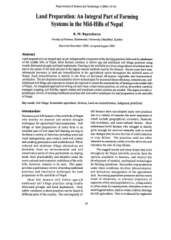 Land Preparation: An Integral Part of Farming Systems in the Mid