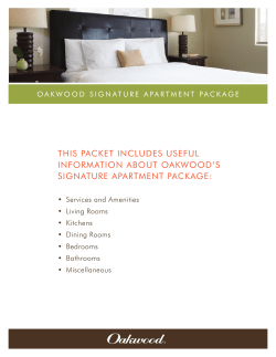 This packeT includes useful informaTion abouT oakwood`s