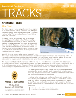 SPRINGTIME, AGAIN - People and Carnivores