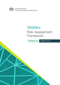 TEQSA`s Risk Assessment Framework