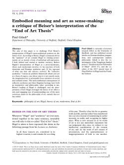 Embodied meaning and art as sense-making: a critique of Beiser`s