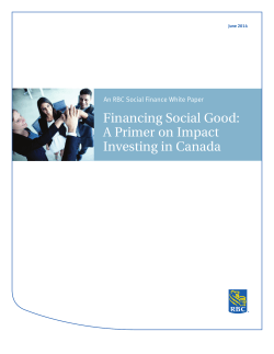 Financing Social Good: A Primer on Impact Investing in