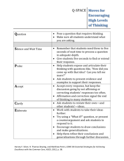 Q‐SPACE Moves for Encouraging High Levels of Thinking