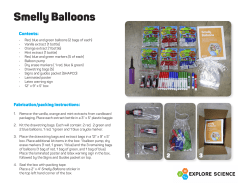 Packing instructions for the Smelly Balloons activity from the Explore
