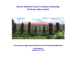 Doctor Honoris Causa Ceremony Honoring Professor Jules Janick