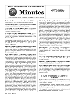 April Board of Directors Minutes