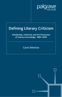 Defining Literary Criticism