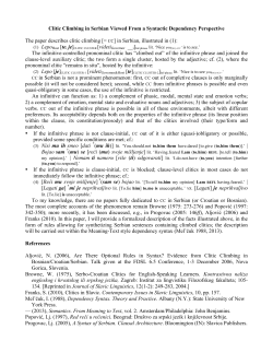 Clitic Climbing in Serbian Viewed From a Syntactic Dependency