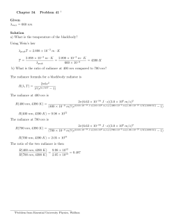 Chapter 34 Problem 41 &dagger; Given &lambda;max = 660 nm Solution a) What is