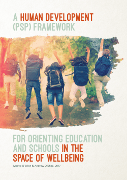 For Orienting Education and Schools in the Space of Wellbeing A