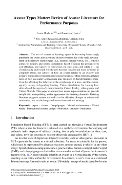 Avatar Types Matter: Review of Avatar Literature for Performance