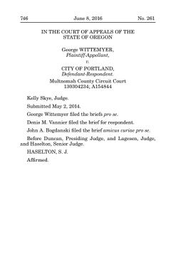 (A154844) Wittemyer v. City of Portland