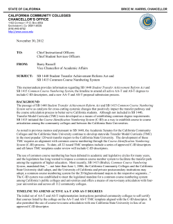 SB 1440 and SB 1415 - California Community Colleges