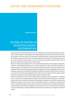 HISTORY AND HUMAN RIGHTS EDUCATION