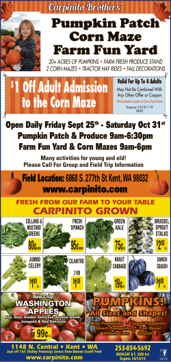 1 Off Adult Admission to the Corn Maze