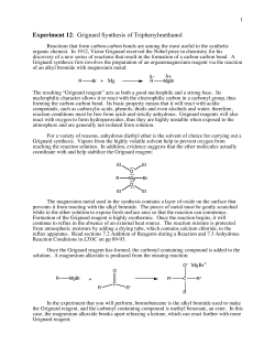 Grignard Synthesis of Triphenylmethanol Reaction