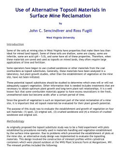 Use of Alternative Topsoil Materials in Surface Mine Reclamation
