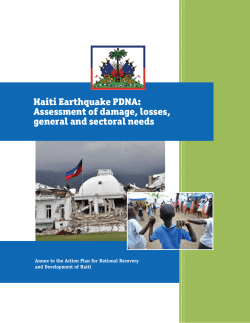 Haiti Earthquake PDNA: Assessment of damage