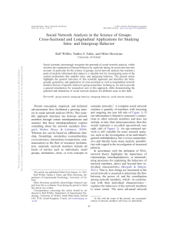 Social Network Analysis in the Science of Groups: Cross