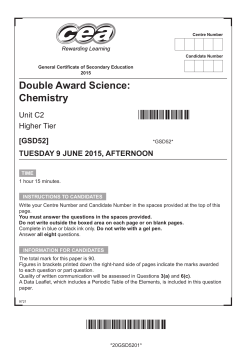 Higher Tier, Unit C2: Chemistry
