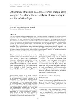 Attachment strategies in Japanese urban middle–class couples: A