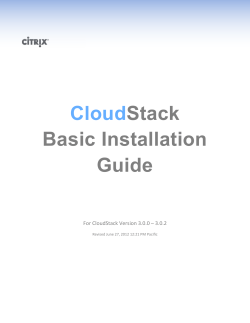 CloudStack Basic Installation Guide
