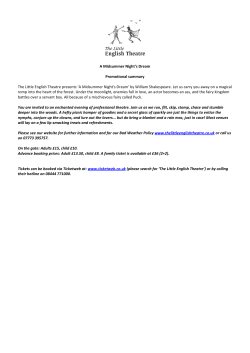 A Midsummer Night`s Dream Promotional summary The Little