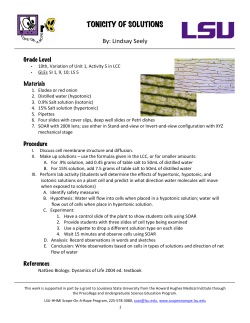 Tonicity lab - Louisiana State University
