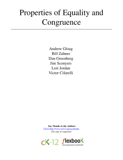 Properties of Equality and Congruence