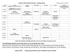 The following activities do not take place on any