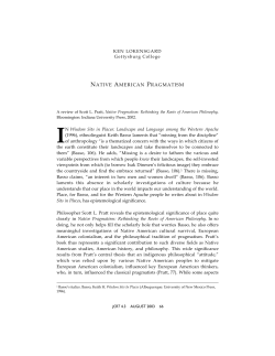NATIVE AMERICAN PRAGMATISM - Journal for Cultural and
