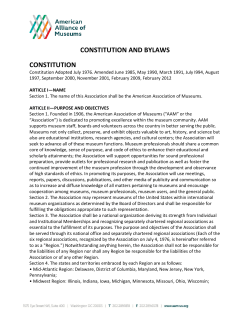 CONSTITUTION AND BYLAWS CONSTITUTION