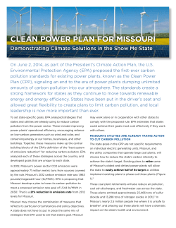 cleAn Power PlAn for Missouri