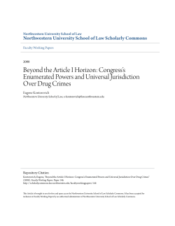 Beyond the Article I Horizon: Congress`s Enumerated Powers and