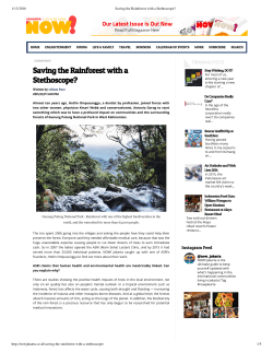 Saving the Rainforest with a Stethoscope?