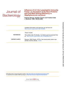 Influence of Lif, the Lysostaphin Immunity