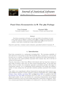 Panel Data Econometrics in R: The plm Package