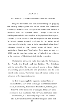 CHAPTER II RELIGIOUS CONVERSION INDIA-