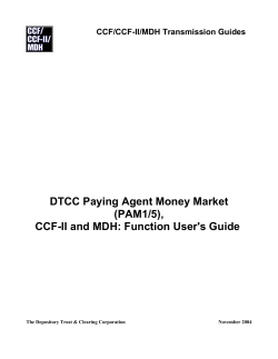 DTCC Paying Agent Money Market (PAM1/5), CCF
