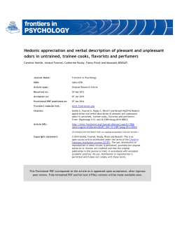 Hedonic appreciation and verbal description of pleasant