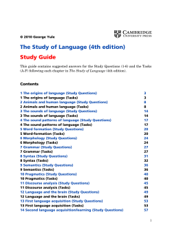 The Study of Language (4th edition) Study Guide