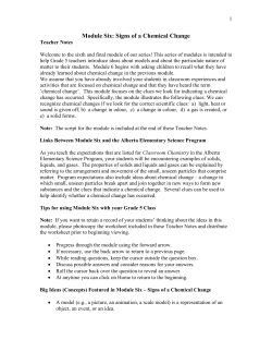 Module Six: Signs of a Chemical Change