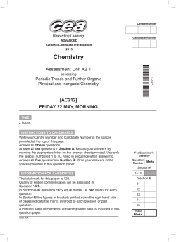 A2 1, Periodic Trends and Further Organic Physical and