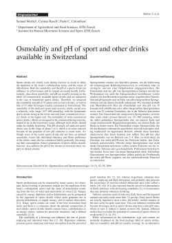 Osmolality and pH of sport and other drinks available in Switzerland