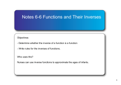 Notes 66 Functions and Their Inverses