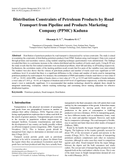 Distribution Constraints of Petroleum Products by Road