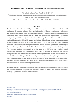 Terrestrial Planet Formation: Constraining the Formation of Mercury