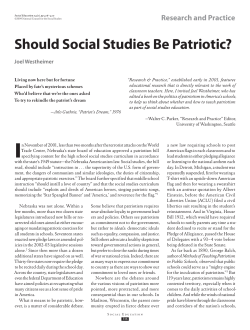 Should Social Studies Be Patriotic?
