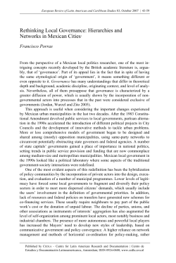 Rethinking Local Governance: Hierarchies and Networks in